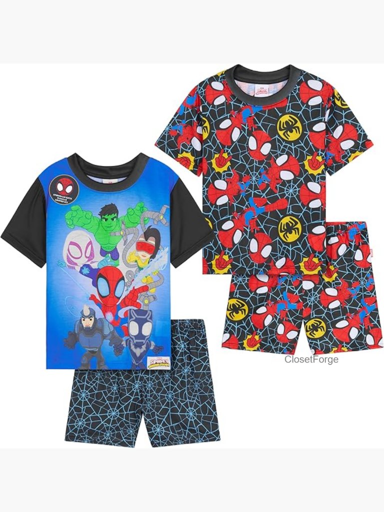 Marvel Spidey 2-Pack Pajama Set - Short Sleeve & Shorts - Boys